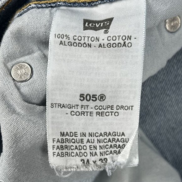 Y2K Levi's 505 Mens Straight Fit Light Wash Jeans Sz 34 x 30 - Picture 4 of 6